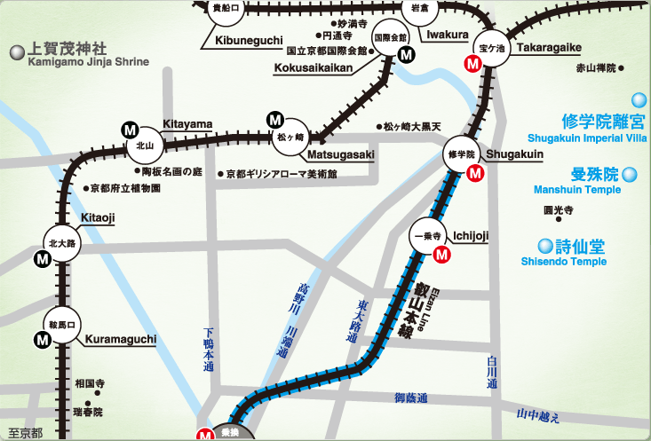修学院・一乗寺エリア地図