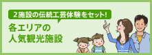 各エリアの人気観光施設がセット