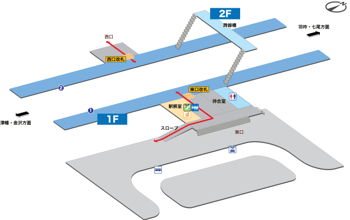 宇野気駅構内図