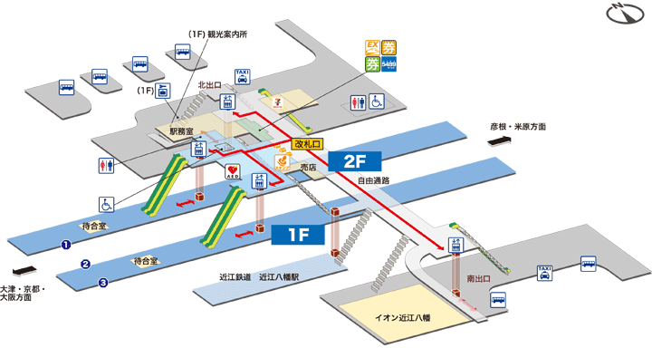 近江八幡駅構内図