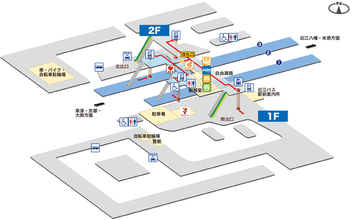 野洲駅構内図