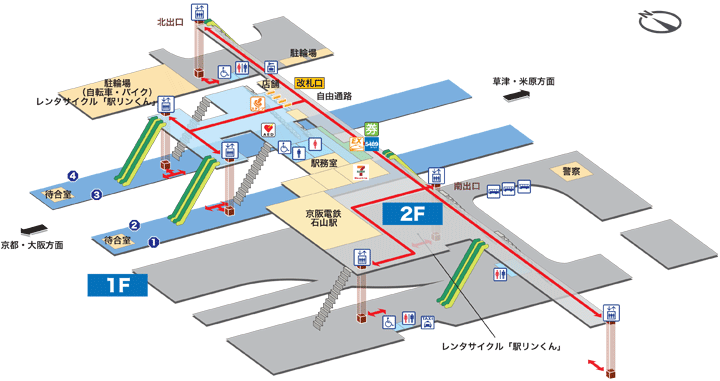石山駅構内図
