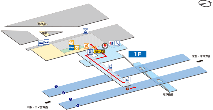 向日町駅構内図