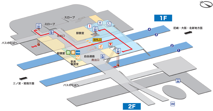 立花駅構内図