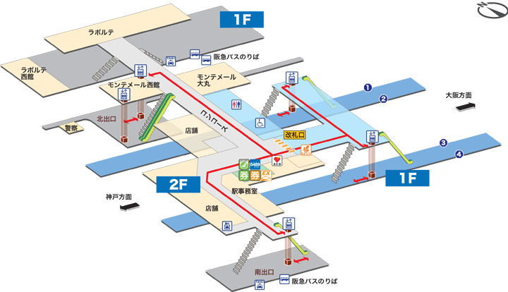 芦屋駅構内図