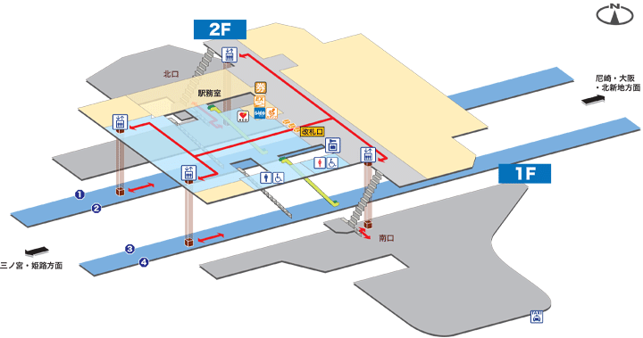 摂津本山駅構内図