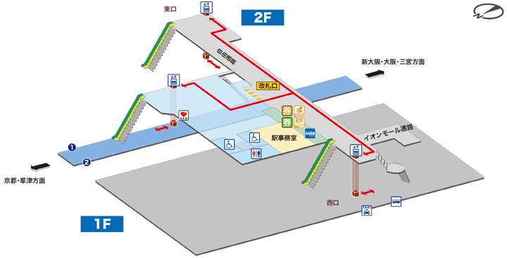 桂川駅構内図