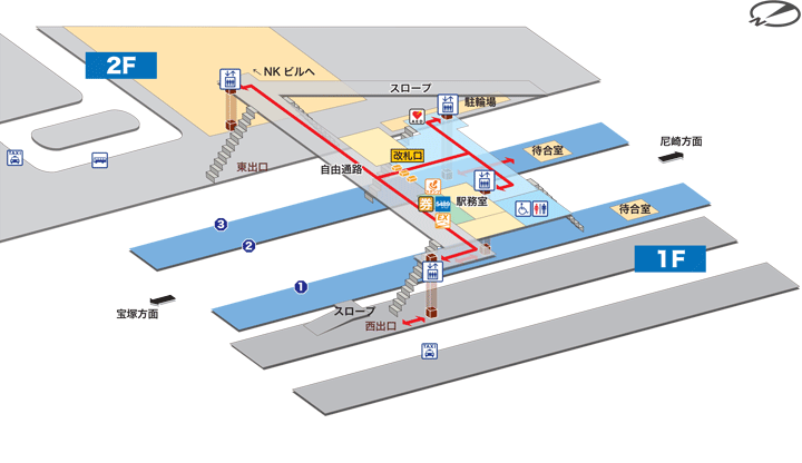 塚口駅構内図