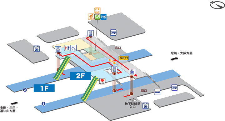 中山寺駅構内図