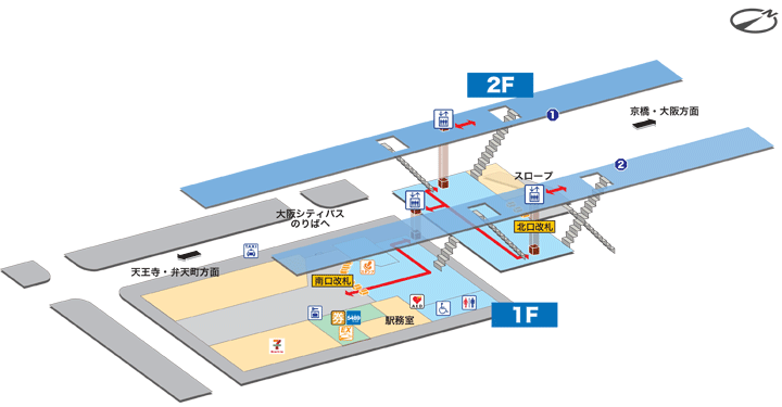 桃谷駅構内図