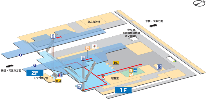 森ノ宮駅構内図