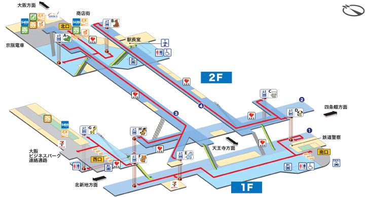 京橋駅構内図