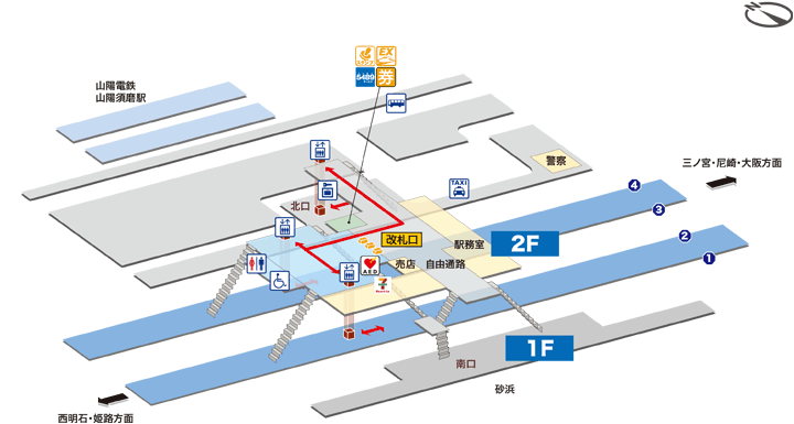 須磨駅構内図