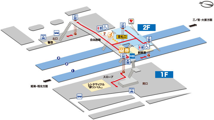 宝殿駅構内図