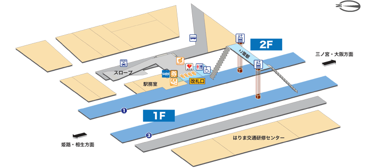 曽根駅構内図