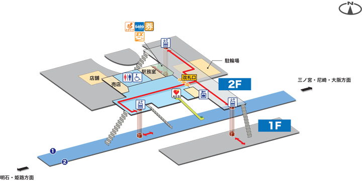 須磨海浜公園駅構内図