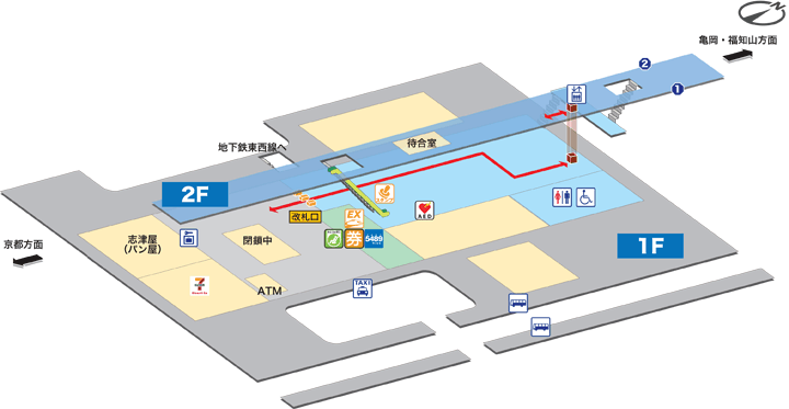 二条駅構内図