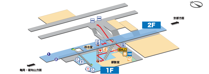 円町駅構内図