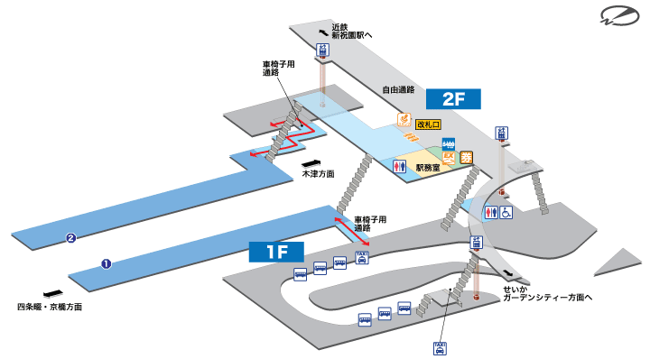 祝園駅構内図