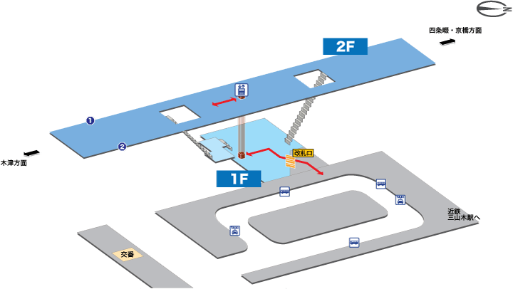 JR三山木駅構内図