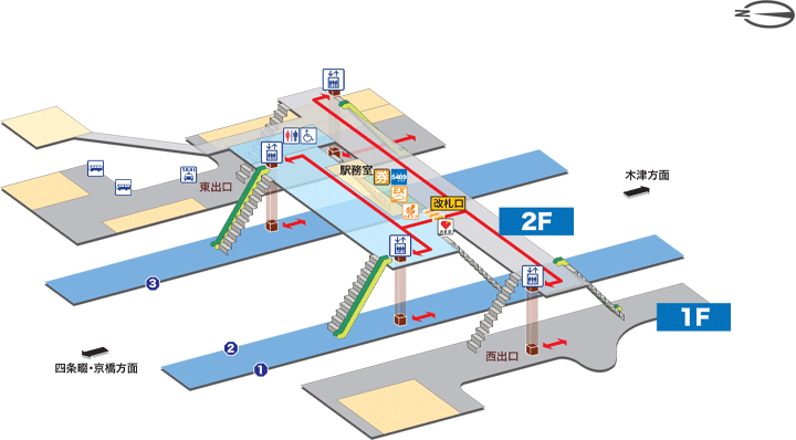京田辺駅構内図