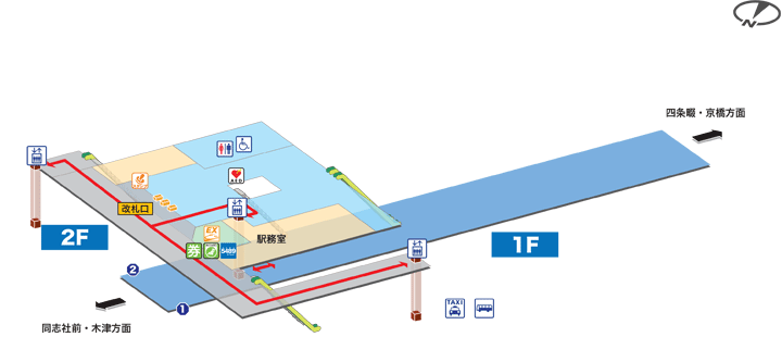 長尾駅構内図