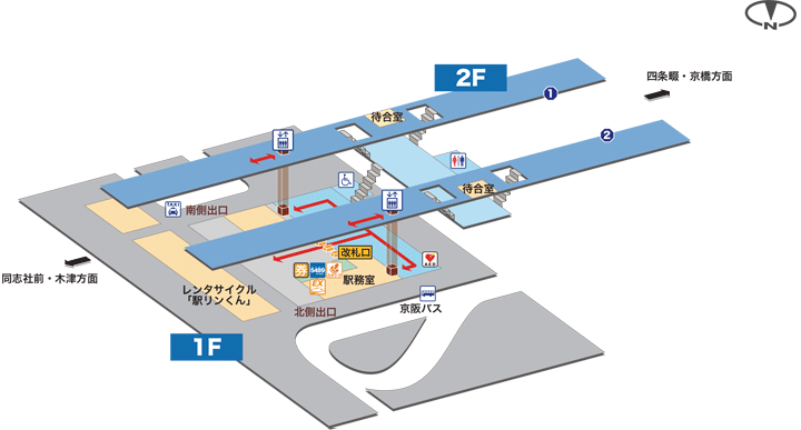 星田駅構内図
