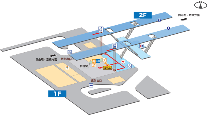 忍ケ丘駅構内図