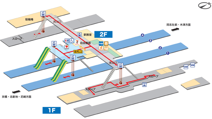 四条畷駅構内図