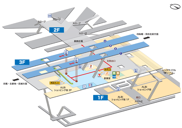 住道駅構内図