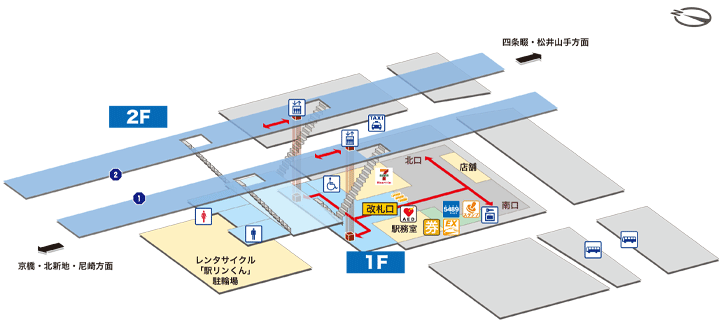 鴻池新田駅構内図