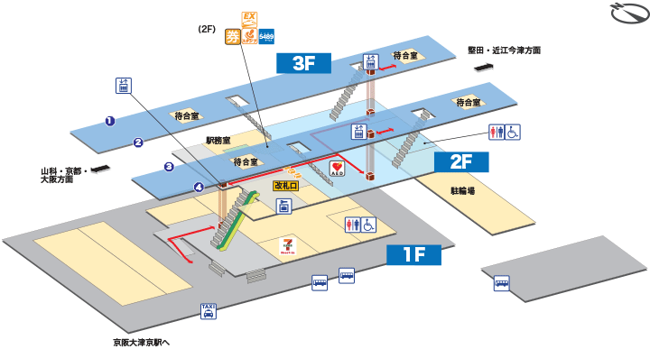 大津京駅構内図
