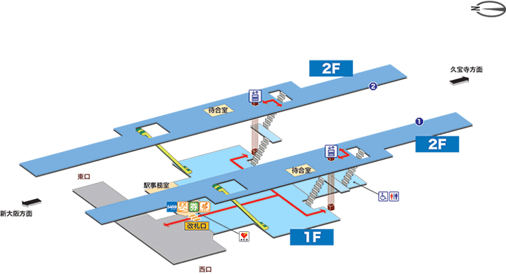 JR淡路駅構内図