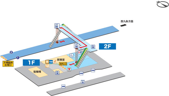 桜島駅構内図