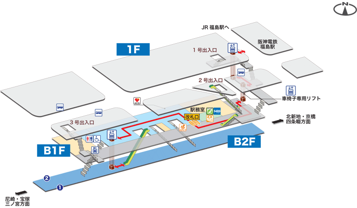 新福島駅構内図