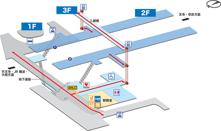 志紀駅構内図