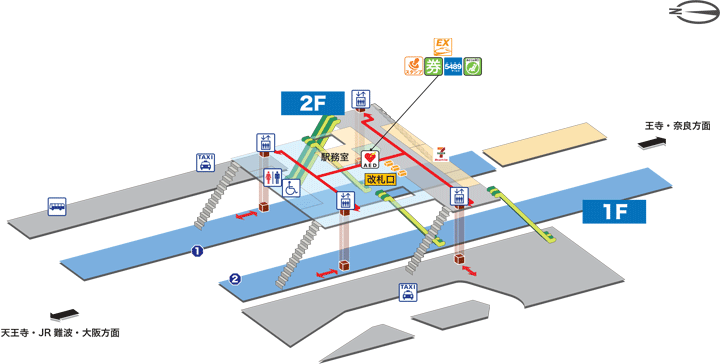 八尾駅構内図