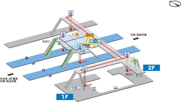 久宝寺駅構内図