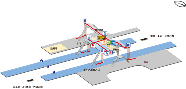 平野駅構内図