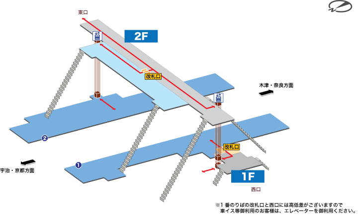 山城多賀駅構内図