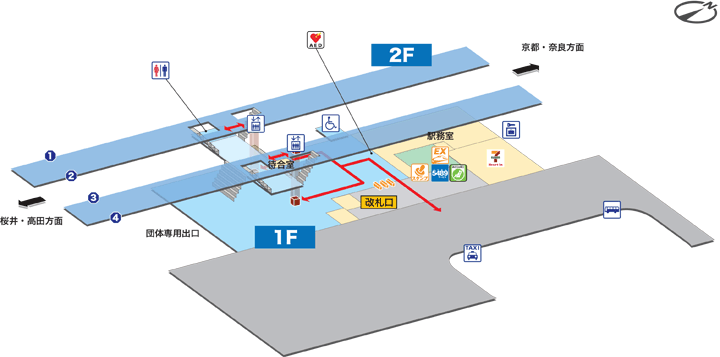 天理駅構内図