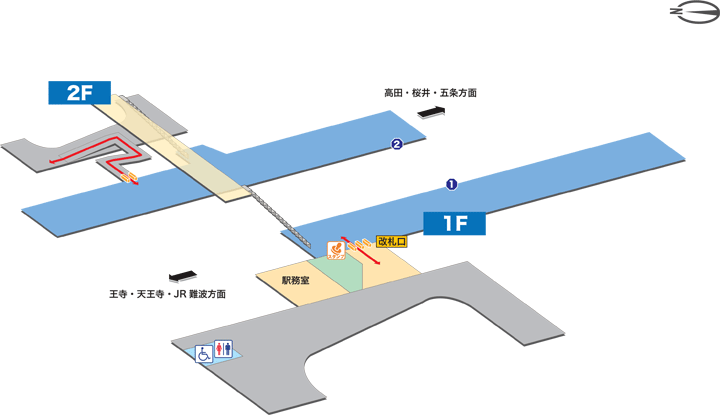 JR五位堂駅構内図