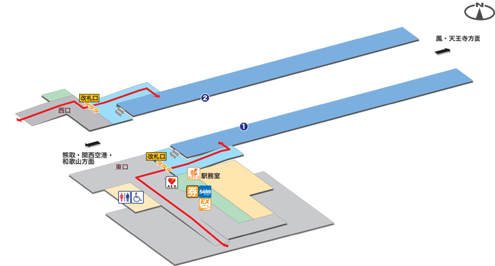 北信太駅構内図