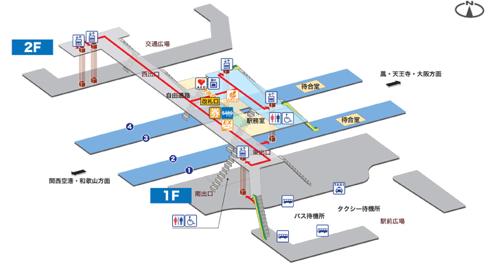 熊取駅構内図