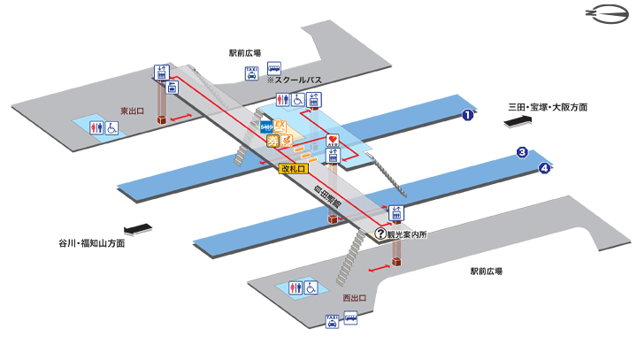 篠山口駅構内図