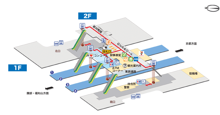 亀岡駅構内図