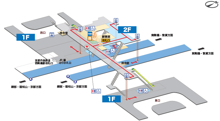 西舞鶴駅構内図