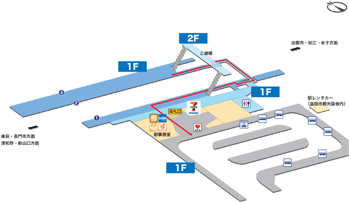 益田駅構内図