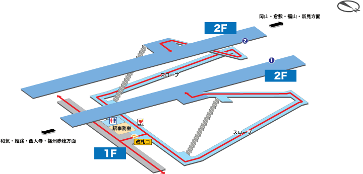 西川原駅構内図