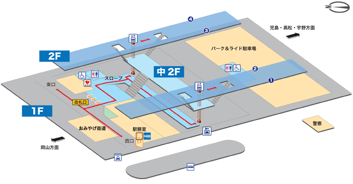茶屋町駅構内図